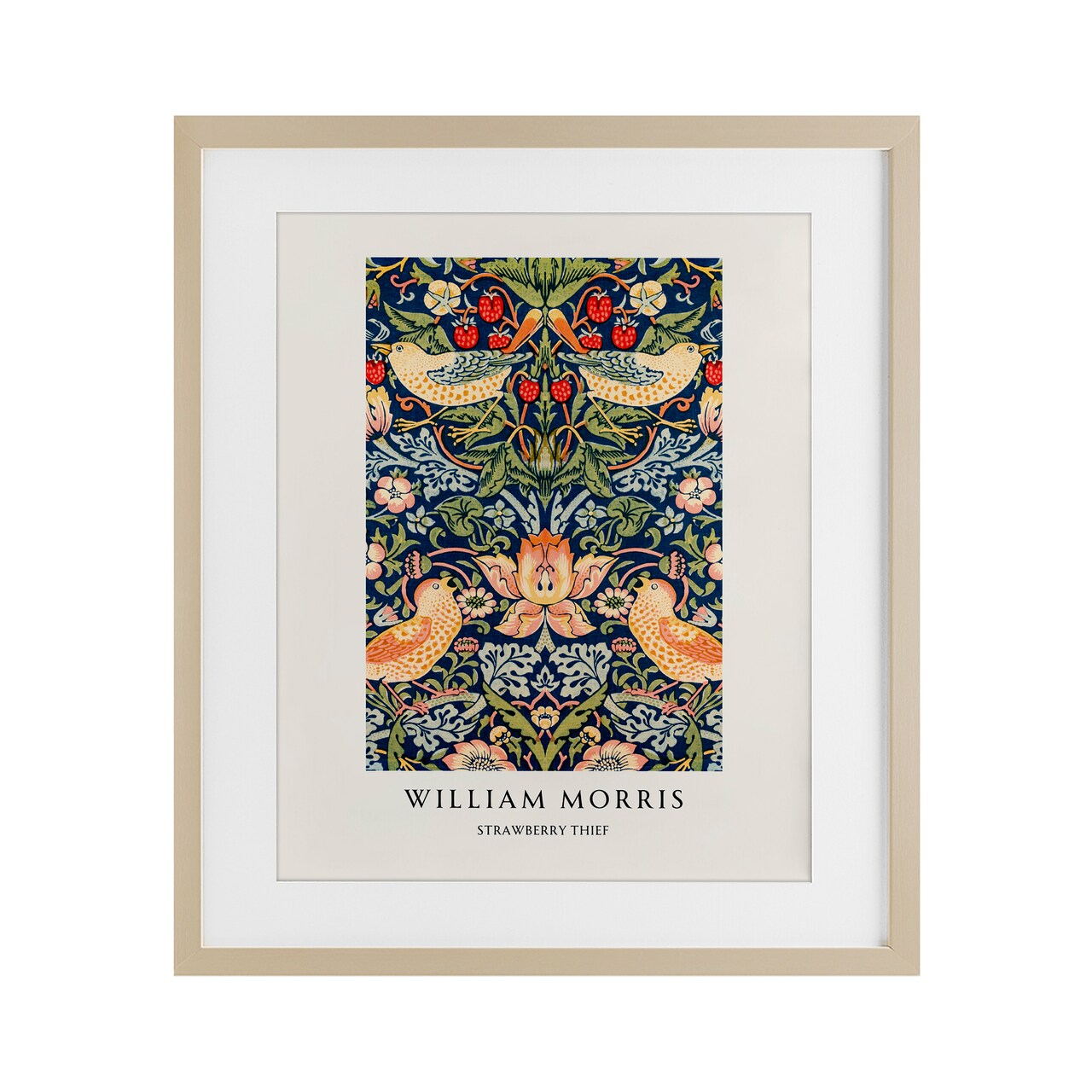 Stupell Industries William Morris Strawberry Thief Black Framed Print Under Glass, design by Vintage Hustle